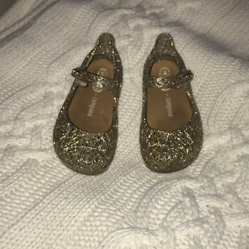 Mini Melissa + Campana Gold Mary Jane Flat